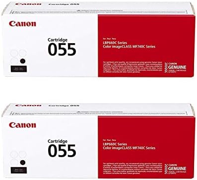 Canon 2 Paket CRG 055 MF743 ve MF741 Yazıcılar için Standart Kapasiteli Toner Kartuşu, Siyah