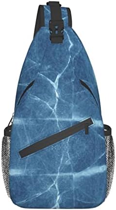 Heisin Mavi Mermer Omuz Göğüs Rahat Çanta Crossbody asma sırt çantası İle Ayarlanabilir Kayış Sırt Çantası Erkekler Ve Kadınlar