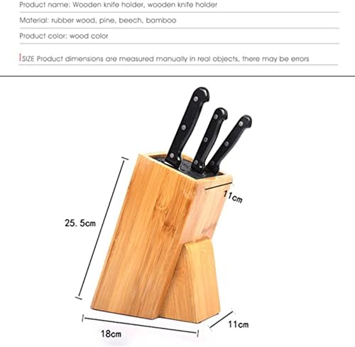 LİGHTM Mutfak Evrensel Bambu Bıçak Bloğu ile Ayrılabilir Kıllar (Renk: Kahverengi, Boyutu: 16 * 24.5 * 11 cm)