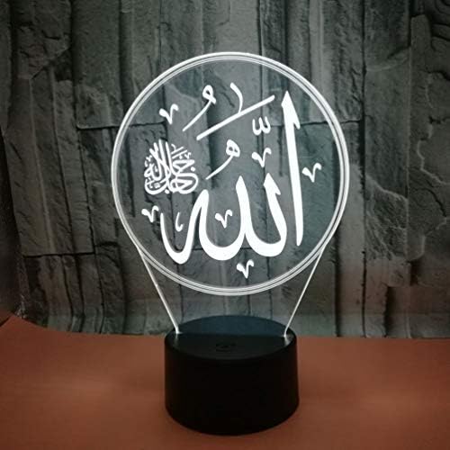 Mobestech 3D gece ışık İslam Muhammed Optik Illusion Masa Lambası Renk Değişiklikleri LED gece ışık için Eid Ramazan Mubarak