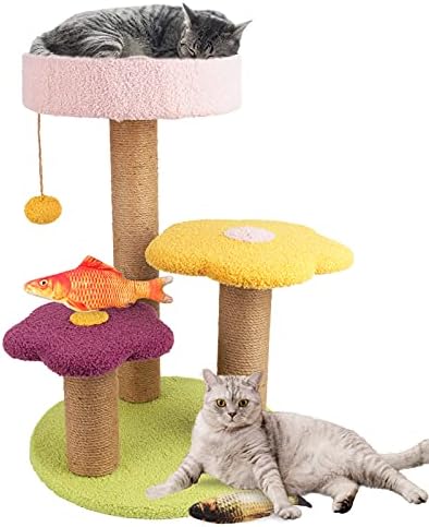 Kapalı Kediler için kedi Ağacı, Çiçek Kedi Ağacı, Kedi Ağacı ile Sisal Tırmalama Kedi Tırmanma Kulesi Yavru için