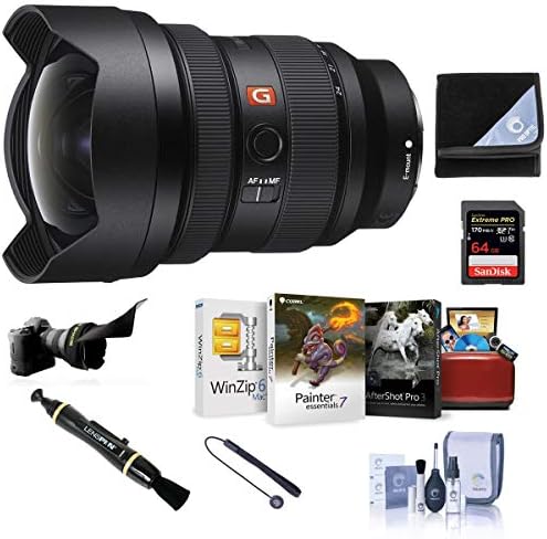 Sony FE 12-24mm f/2.8 GM Lens E-Montaj Paketi ile 64 GB SD Kart, Lens Gölge, Wrap, Temizleyici, Corel Mac Yazılım Kiti ve Aksesuarları