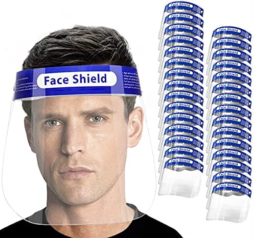 30 Paket Yüz Kalkanları, Anti-Sis Lensi için Plastik Yüz Maskesi Kalkanı, Ayarlanabilir Elastik Bantlı Tam Yüz Kalkanı ve Erkekler