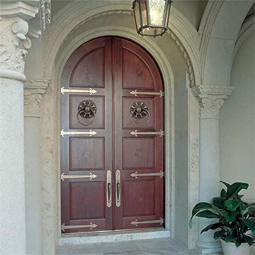 Retro Kapı Tokmakları için Ön Kapı, Yuvarlak Çiçek Desen Kapı Tokmakları Dökme Demir Yenilik Kapı tokmağı Yüzük, Vintage Bahçe