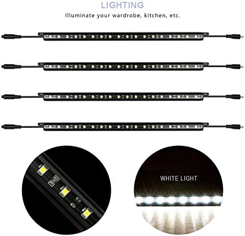 Mingdak LED Güvenli Aydınlatma Kiti-Dolap Altı, Silah Kasası, Dolap, Dolap, Tezgah Altı, Raf, Vitrin,5000K Gün Işığı,4'lü Paket