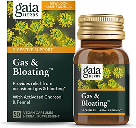 Gaia Herbs Gaz ve Şişkinlik Takviyesi, Vegan Kapsüller, 50 Adet Gaz Giderici Tablet Şişkinliği Azaltır ve Sindirim Fonksiyonunu
