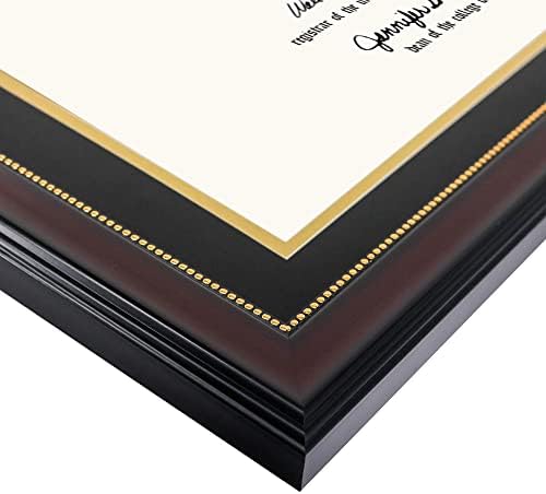 GraduationMall 8. 5x11 Diploma Çerçeve ile Siyah Üzerinde Altın Mat veya Ekran 11x14 Belge Olmadan Mat, UV Koruma Akrilik,
