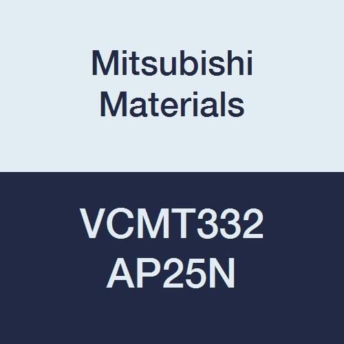 Mitsubishi Malzemeleri VCMT332 AP25N Sermet VC Tipi Delikli Pozitif Tornalama Ucu, Kaplamalı, Eşkenar Dörtgen 35°, 0.375 IC,