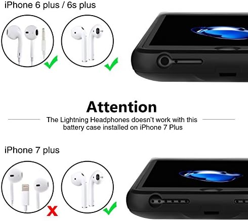 Kujıan iPhone 7 Artı Cep Telefonu Kılıfı, pil Kutusu 4200 mAh İnce Şarj Kılıf ile Ücretsiz Ekran Koruyucu için iPhone 8 Artı