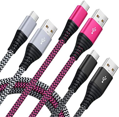 USB Tip C Kablo 10ft, Costyle 3 Paket 10ft USB A'dan USB C'ye Hızlı Şarj Örgülü Kordon Uyumlu Samsung Galaxy S10 S9 S8 Artı