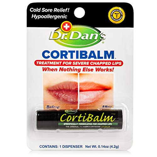 Dr. Dan's Cortibalm - 1 Paket - Kuru Çatlamış Dudaklar için-Ciddi Çatlamış Dudaklar için İyileştirici Dudak Balsamı-Erkekler,