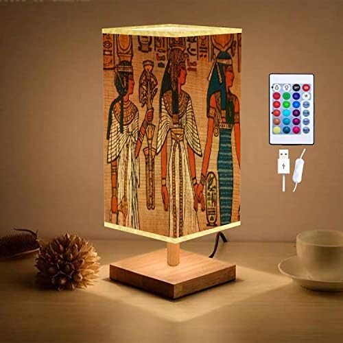 Kısılabilir Masa Lambası Eski Mısır Hiyeroglifleri ve Siluetleri papirus USB Başucu Lambası/ Minimalist Tasarım/ Masa Lambası