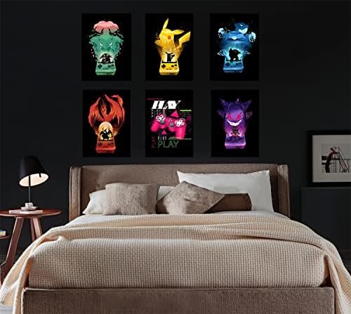 Pokemon Posterler Anime Duvar Sanatı Süslemeleri-pokemon odası dekor Pikachu Çocuk Odası Oyun Odası Dekor Erkek Odası Duvar