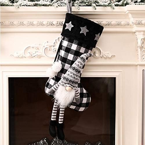 DJASM ZZWZM 2 ADET Noel Çorap Bez Küçük Çizmeler hediye keseleri Süsler Parti Ev Dekorasyonu Noel Ekose Desen