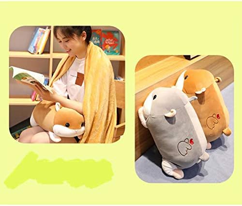 YUXO 2-in-1 Çift Amaçlı Hamster Yastık peluş oyuncak Uyku Artı Battaniye Klima Yorgan Şekerleme Arka Koltukta Kız Hediyeler