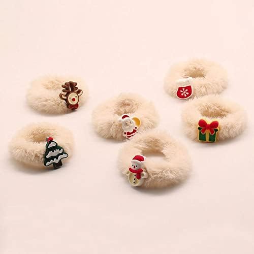 YINMZ Mizaç Basit Kar Tanesi Noel Baba Geyik Elastik Şapkalar Gömme Scrunchies Kadın Saç Bağları Kore Tarzı Saç Halat Noel