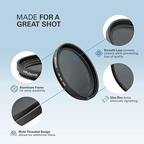 Polaroid Optik 58mm Nötr Yoğunluk Filtresi [ND 0.6] Uyumlu w / Tüm Popüler Kamera Lens Modelleri