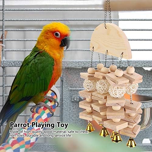 Kadimendium Kuş Çiğneme Oyuncağı, Çiğneme Oyuncağı Ahşap Malzeme Oyun Oyuncağı Kuş için Oyuncak
