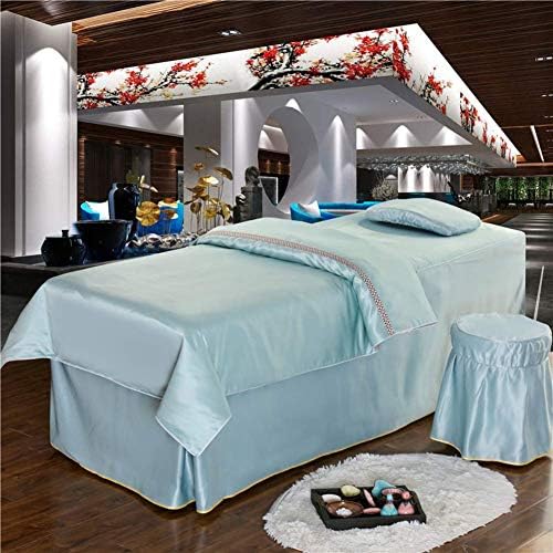 ZHUAN Premium masaj masası Levha Setleri, masaj masası Etek Seti Dantel Yüz Spa Yatak Örtüsü 4 Parça-Taşınabilir masaj masası