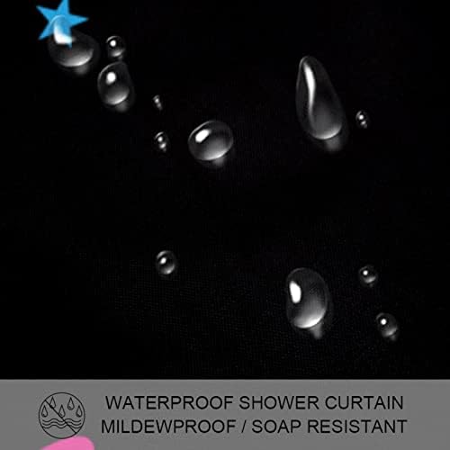 Lilibeely Su Geçirmez Yıkanabilir Polyester Kumaş Dekor Set 12 Hooks Yüzükler Duş Perdeleri Konuk Banyo için Dış Uzay Gezegen