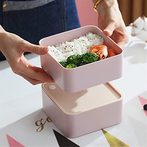 MİEDEON Bento Kutusu Yetişkin yemek kabı 47 oz Kare Çift katmanlı yemek kabı Plastik yemek kabı Sofra yemek kabı Ofis Çalışanı