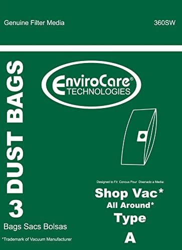 EnviroCare Yedek elektrikli süpürge toz torbaları uyacak şekilde tasarlanmıştır Dükkanı Vac Tüm Etrafında Tipi Bir 1.5 Galon