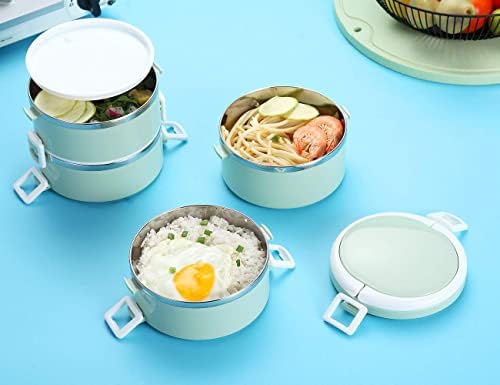 Termal yemek kabı Paslanmaz Çelik Bento Kutusu Büyük Sızdırmaz Gıda saklama kapları Yalıtımlı Öğle Yemeği çantası, Katlanabilir
