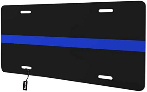 Beabes Yansıtıcı İnce Mavi Çizgi Ön Plaka Kapak, Onurlandıran Polis Kolluk Dekoratif Plakalar için Araba, alüminyum Yenilik