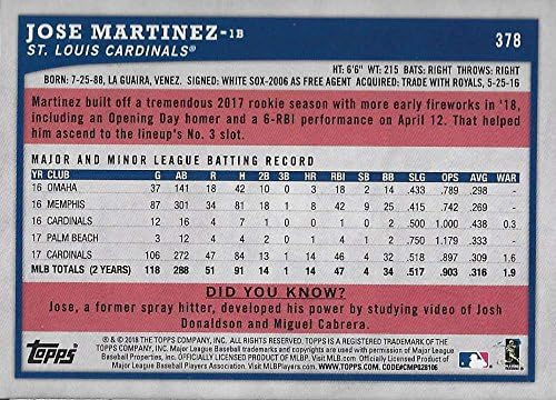 2018 Topps Büyük Lig Altın 378 Jose Martinez Kardinaller MLB Beyzbol Kartı NM-MT