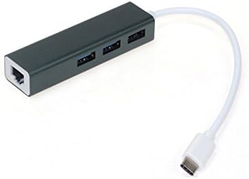 C tipi RJ45 Ethernet Lan Teller Netword Adaptörü, USB-C LAN Kablolu USB 3-Port Ağ Dönüştürücü için Apple Yeni Macbook, Chromebook
