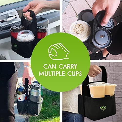 Balanced Day Bags Inc - Saplı İçecek Taşıyıcı, Kahve için Yalıtımlı 4 Bardak Tutucu Açık Hava Çıkışı, Soda Teslimatı için Taşınabilir
