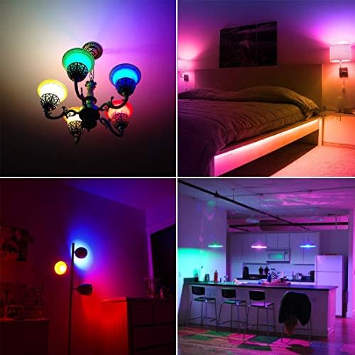 Yangcsl LED Ampuller 40 W Eşdeğer, RGB Renk Değiştirme Ampul Uzaktan Kumanda ile, E26 Tabanı, 10 paketi