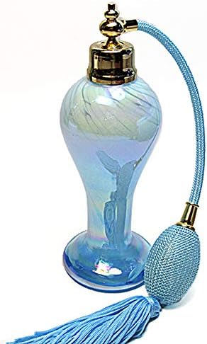 Alice-Aliya sanat kristal cam parfüm doldurulabilir şişe Turkuaz püskül parfüm Atomizer eki ile.