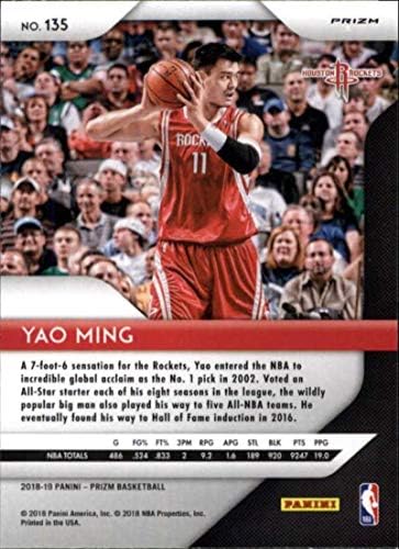 2018-19 Panini Prizm GÜMÜŞ Refrakter 135 Yao Ming Houston Rockets Resmi NBA Basketbol Ticaret Kartı