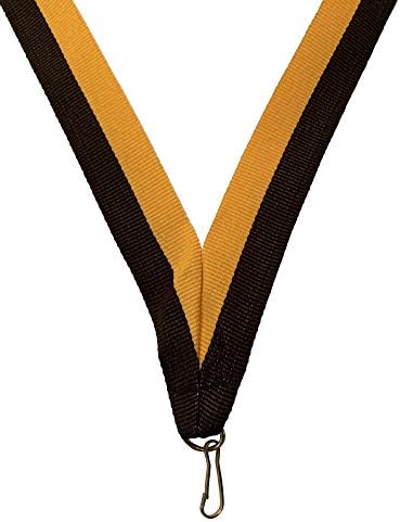 Geçmeli Klipsli Madalyalar için Siyah ve Altın Boyun Kurdeleleri Düz Kordon Ödülü (10'lu Paket)