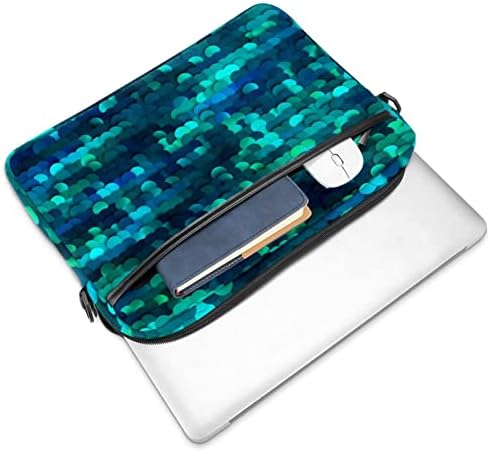 Mermaid Payetli Yeşil Bling Laptop çantası 14.5 İnç Evrak Çantası Laptop omuz askılı çanta Laptop Taşıma çantası Bilgisayar