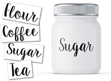 Un, Kahve, Şeker, Çay Decal Etiketler Kavanozlar için Etiketleme Mutfak Organizasyonu Dört Paket