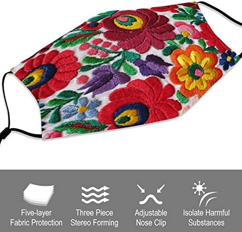 Macar Halk Baskı Çiçek Yüz maskesi 16 adet Filtreler Kullanımlık Yıkanabilir Bandana Eşarp Ayarlanabilir Kulak Askısı Çocuk