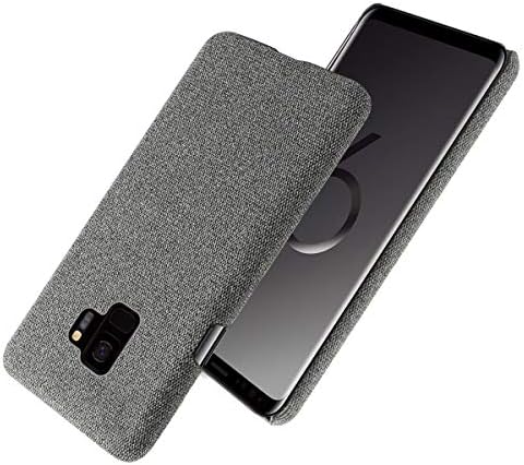 SHUNDA samsung kılıfı Galaxy S9, Ultra İnce Keçe Kumaş Anti-Parmak İzi Koruma Kapağı Samsung Galaxy S9-Koyu Gri