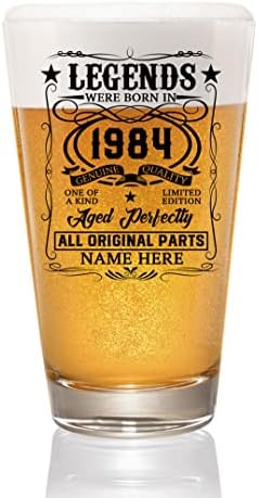 Prezzy Kişiselleştirilmiş Efsaneler 1984 Yılında Doğdu Bira bardağı 38th Doğum Günü bira bardağı 38 Yaşında Içme Bardağı 16