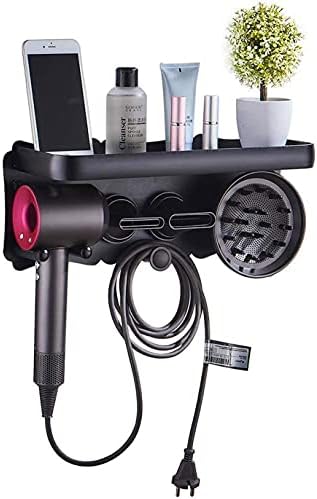 BAIQI Süpersonik Saç Kurutma Makinesi Tutucu Askı / Duvara Montaj Saç Kurutucular için Banyo Diş Fırçası Makyaj Kozmetik Raf