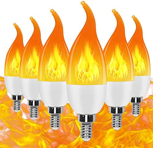 Prosperbiz E12 Alev Ampul LED Şamdan Ampuller, 1.5 Watt Sıcak Beyaz LED Avize Ampuller, 1600 k 3 Modu mum ampuller, alev Ucu