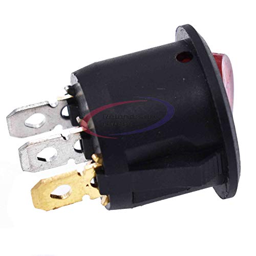 5 Adet Mini 3 Pin Yuvarlak Siyah SPDT ON-Off Rocker Anahtarı Ek bileşeni (Sarı)