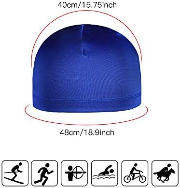SATİNİOR 9 Parça Kafatası Kap Koşu Şapka Ter Esneklik Şapka Süt İpek Bisiklet Kask Astar Erkekler için