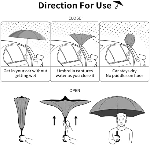 Çift Katmanlı Ters Şemsiye Ters Katlanır Şemsiye ile Araba için C-Şekilli Kolu, rüzgar Geçirmez UV Koruma Bohemia Sanat Etnik