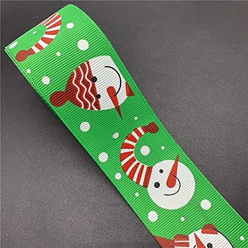 KABİTA 5 Yards / Lot 38mm Grogren Şerit Baskılı Noel Şerit Polyester Şerit Noel Dekorasyon için DIY Dikiş Fabric-12