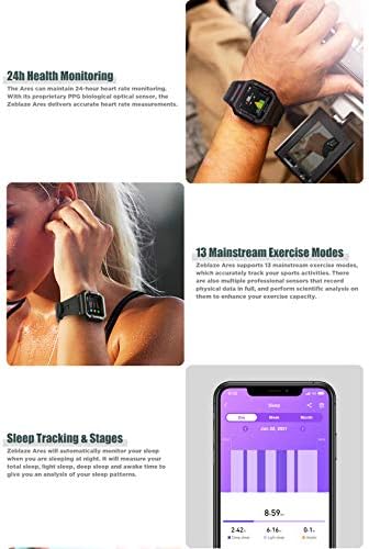 SUQİAOQİAO Zeblaze Ares akıllı saat Kalp Hızı ve Uyku İzleme, 1.3 İnç HD Renkli Dokunmatik Ekran Bilezik 170Mah Pil Akıllı