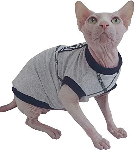 Sphynx Kedi Üst T-Shirt Giysi %95 % Pamuk Yelek Sevimli Nefes Pet Giysi, Kazak Yavru Gömlek Kolsuz, tüysüz Kedi Pijama Yuvarlak