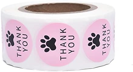 500 ADET Pembe Teşekkür Ederim Çıkartmalar Mühür Labes Köpek Paw Baskı Kek Pişirme Hediye Kırtasiye Sticker