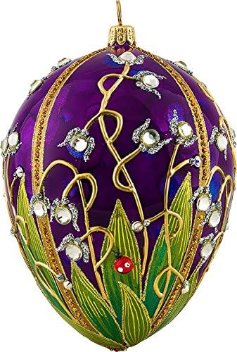 Dünyaya Sevinç Glitterazzi Uğur Böceği Mücevherli Yumurta Cilası Cam Yılbaşı Ağacı Süsleme Polonya Yeni